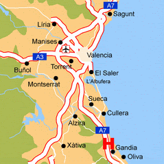 Mapa hotel Gandia